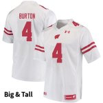 Men's Wisconsin Badgers NCAA #4 Donte Burton White Authentic Under Armour Big & Tall Stitched College Football Jersey VT31M26BL